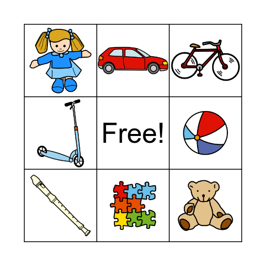 Toys Bingo Card