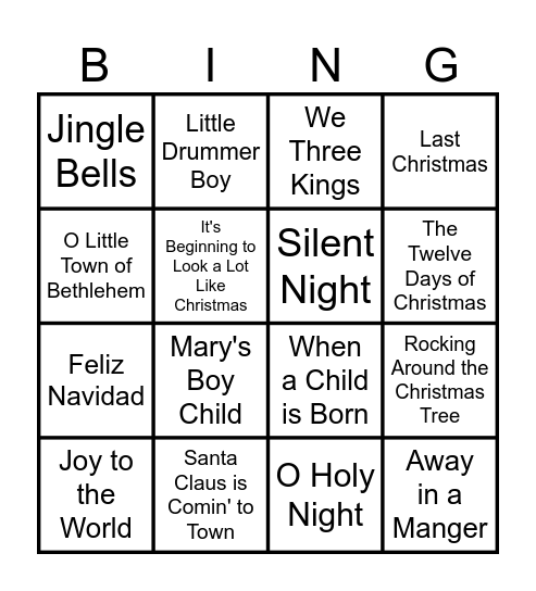 Silver and Gold Bingo Card