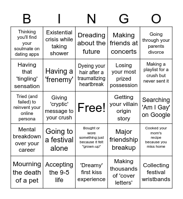 Zine Bingo Card
