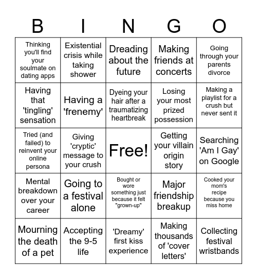 Zine Bingo Card