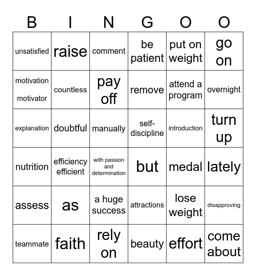 6+1  P23-28 Bingo Card