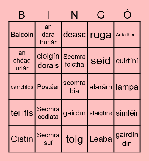 An Teach Bingo Card