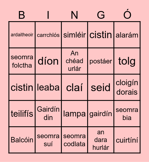 An Teach Bingo Card