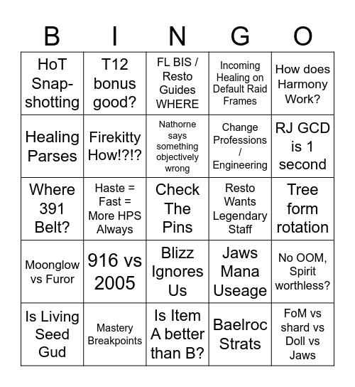 Nathorne's T12 Firelands Bingo Card