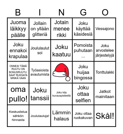 Pikkujoulubingo Card