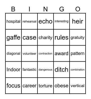 Lax 2043 Bingo Card