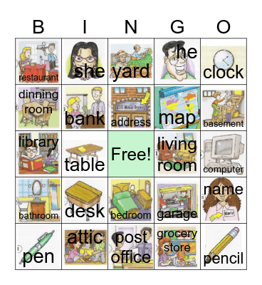 V O C A B U L A R Y Bingo Card