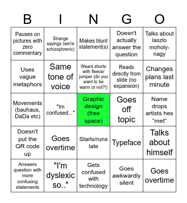 Jay Bingo Card