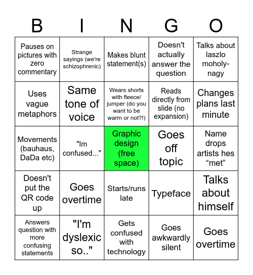 Jay Bingo Card