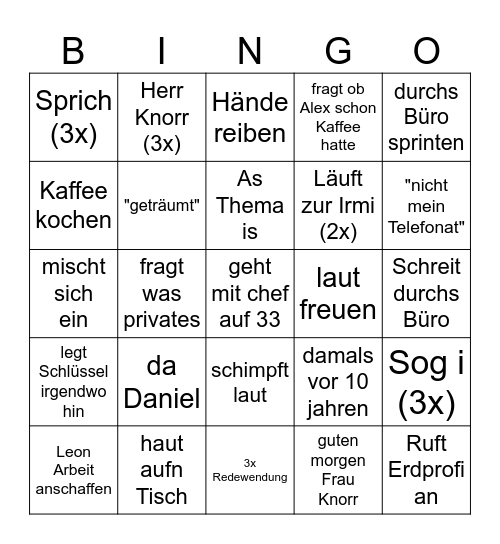 Bingo Card