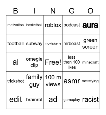Untitled Bin Bingo Card