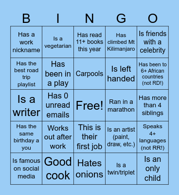 UNDP Rwanda Bingo Card