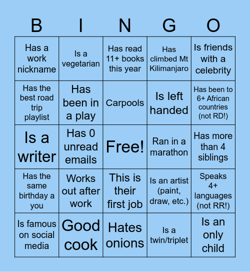 UNDP Rwanda Bingo Card