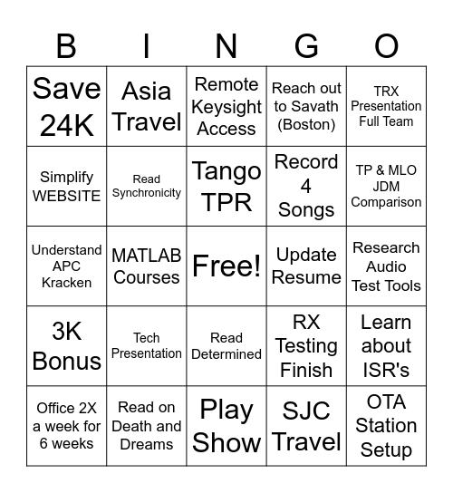 Work is FUN Bingo Card