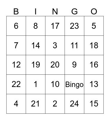 Getting to Know You Bingo Card