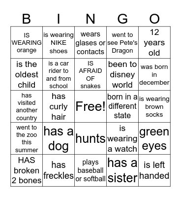 ICEBREAKER BINGO Card
