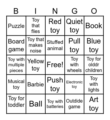 Toys Bingo Card