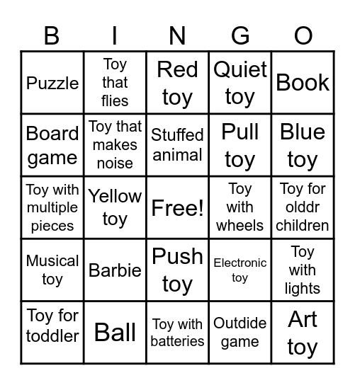 Toys Bingo Card