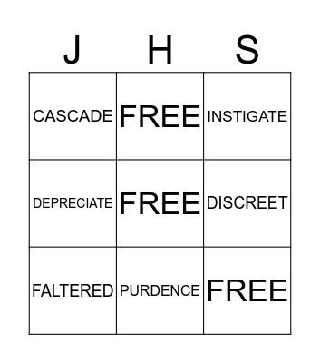 MAGI VOCABULARY Bingo Card