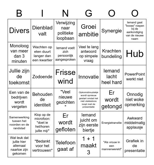 Nieuwe naam bingo Card