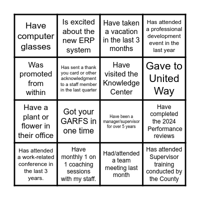 2024 Leadership Retreat Bingo Card