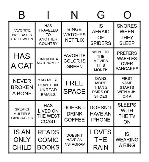 BINGO Card