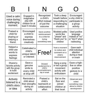 LET'S GROW POSITIVITY Bingo Card