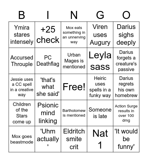 SOTRQ 70 Session celebration bingo Card