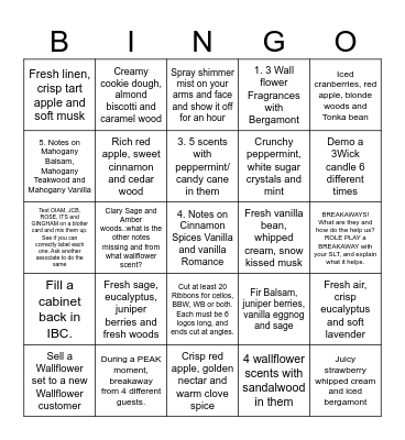 Bath & Body Works Bingo! Bingo Card