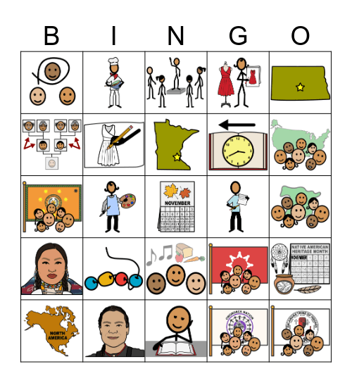 Native American Heritage Month Bingo Card