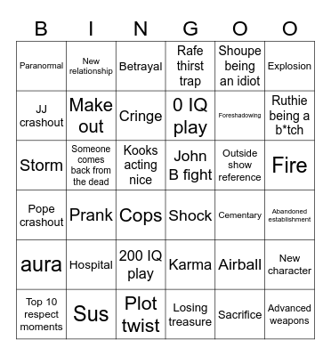 OBX Bingo Card