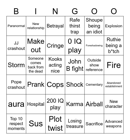 OBX Bingo Card