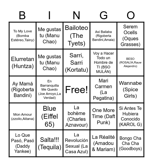 LA NÀDIA ÉS UNA REINA Bingo Card