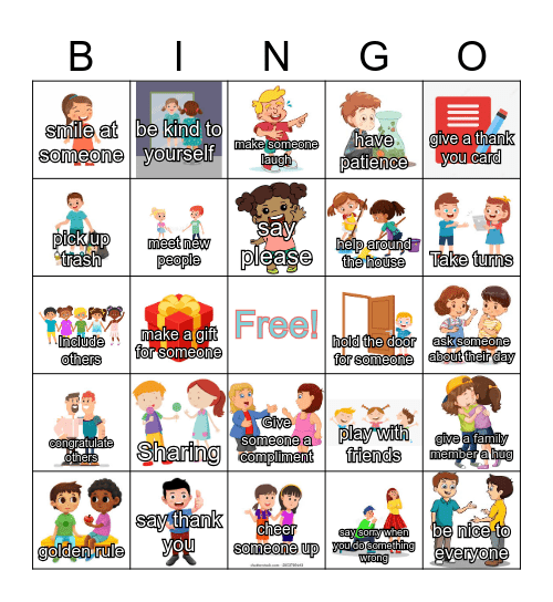 Kindness Bingo Card