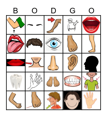 BODY PARTS Bingo Card