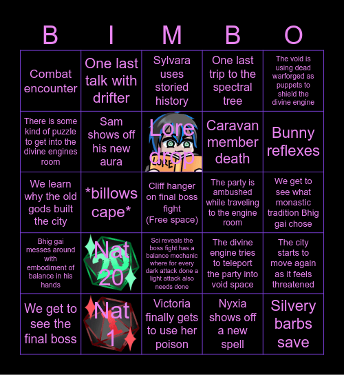 Beyond The Rift ep.11 Bingo Card