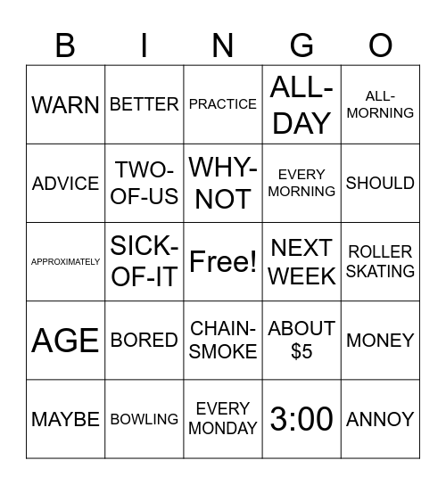 UNIT 17 REVIEW Bingo Card