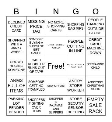 BLACK FRIDAY BINGO Card