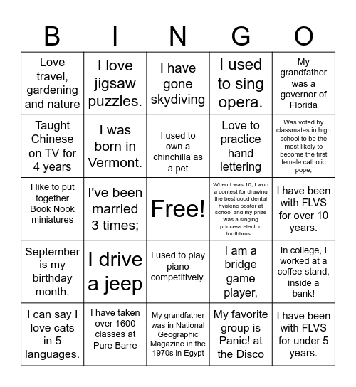 Joyce Schoolhouse #1 Bingo Card