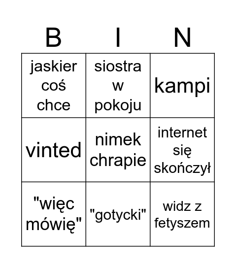 ElNoSabe Bingo Card