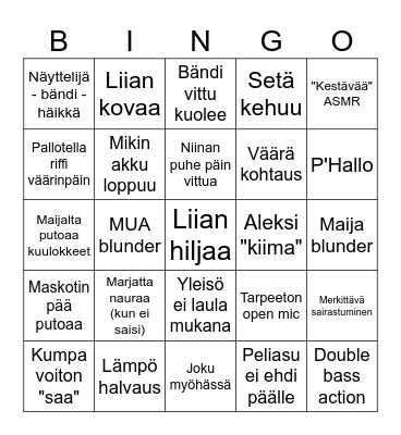 LÄTKÄ - THE MUSICAL Bingo Card
