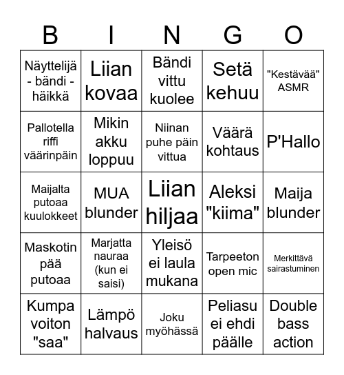 LÄTKÄ - THE MUSICAL Bingo Card