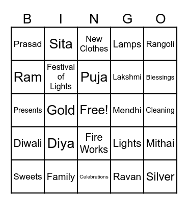 DIWALI 2024 BINGO Card