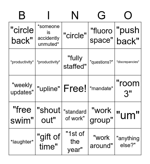 Meeting Bingo Card