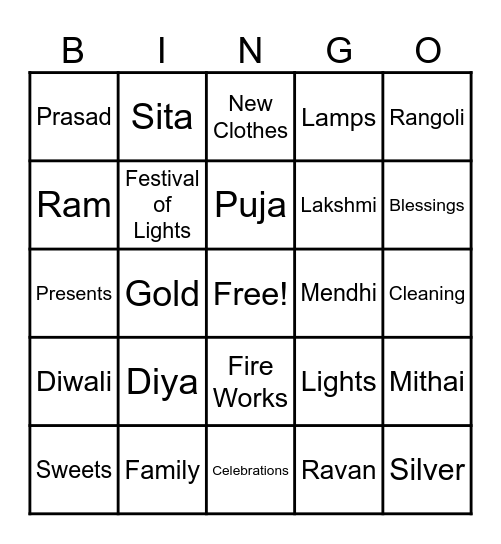 DIWALI 2024 BINGO Card