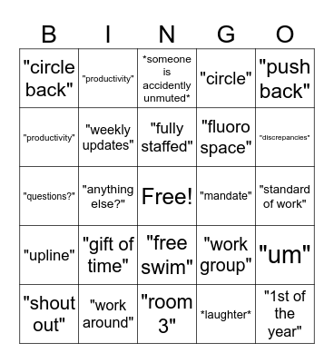 Meeting Bingo Card