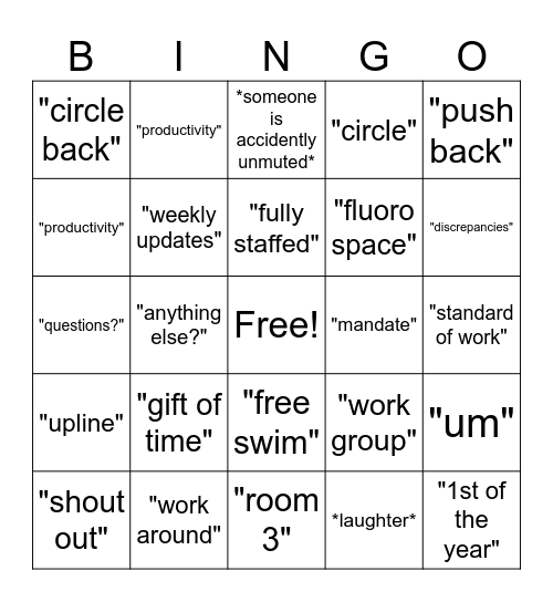 Meeting Bingo Card