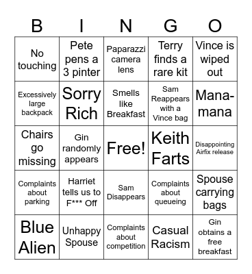 Telford Bingo Card