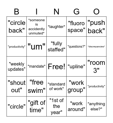 Meeting Bingo Card