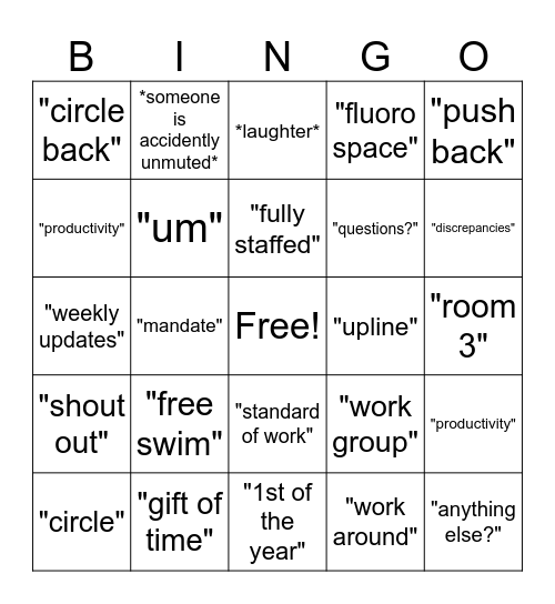 Meeting Bingo Card